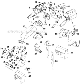 Page A Diagram and Parts List for DB5400 Type 2 Black and Decker Upright Vacuum